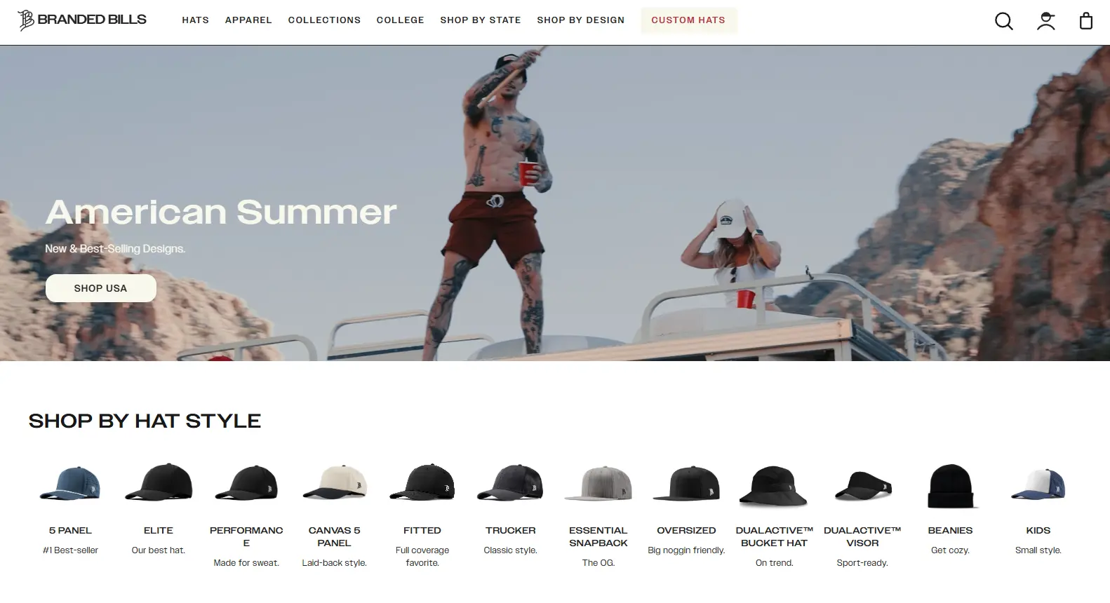 Branded Bills homepage, after