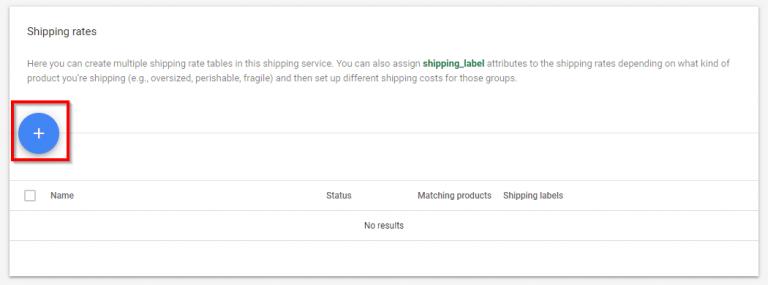example of adding shipping rates