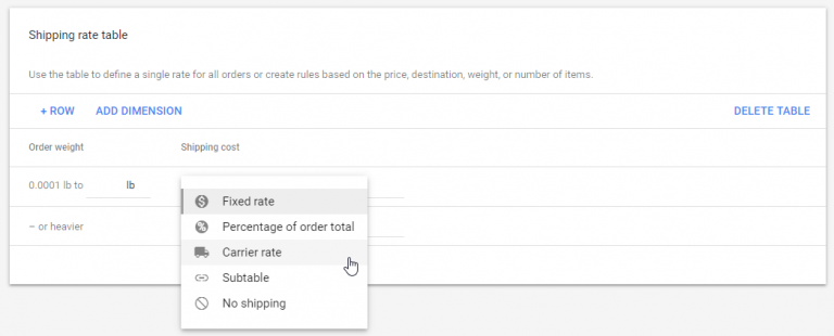 example of adding carrier rate